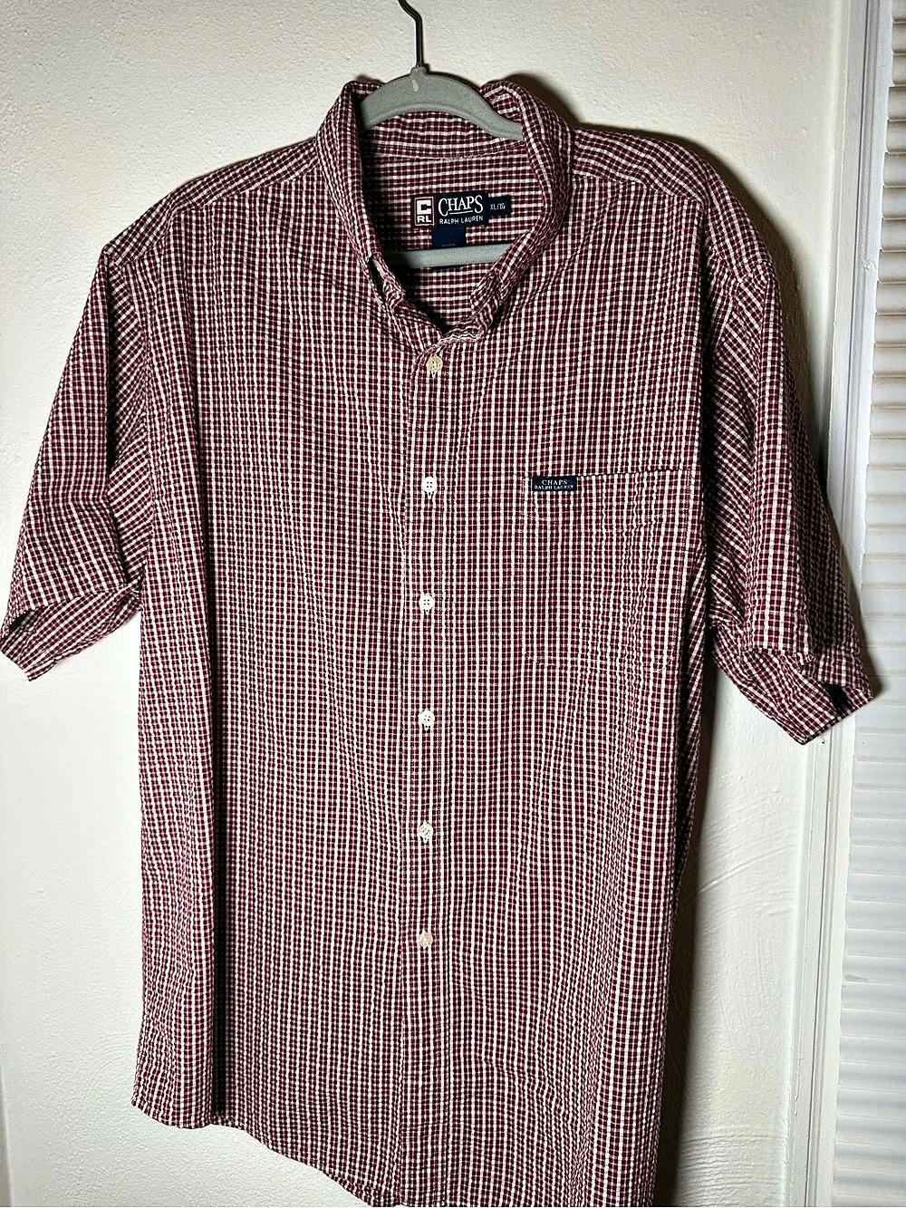 Chaps Ralph Lauren Men's Gingham Button-Down Shirt Red & White XL